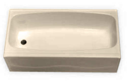 Bath Tubs RE4401LM Bone, RE4402RM Bone  Clarion Almond Fiberglass Tub 28''D x 54''W x 17-1/2''H