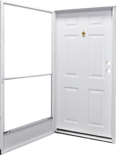 Doors and Windows Front Combination Doors 69K6**** Kinro 32x76 6-Panel Steel Combo door with 4'' jamb for mobile homes