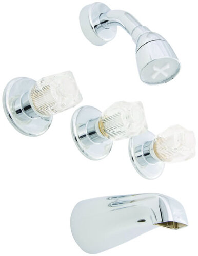 Bath Tub and Shower Faucets 378603BL, 24-1040SE, 24-1041SE, P-7DMS Empire 3-Valve Diverter Faucet
