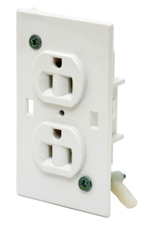 Self-contained Standard Duplex Receptacle - White