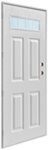 Kinro Raised Panel Steel Out-swing door with 4-lite window for mobile homes