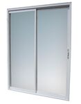  72''W x 76''H White Aluminum Sliding Glass Patio Door 