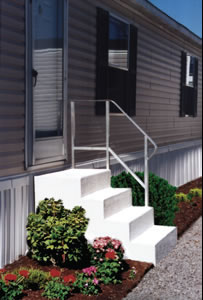 Outdoor Improvements Steps 017282436SC 28''H x 24''D Landing x 36''W Fiberglass 4 Step W/ Closed Back